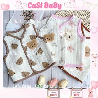 Áo Gile  Xô Muslin Trần 3 Lớp Phong Cách Hàn Quốc Cho Bé Trai Bé Gái Sơ Sinh CaSi BaBy