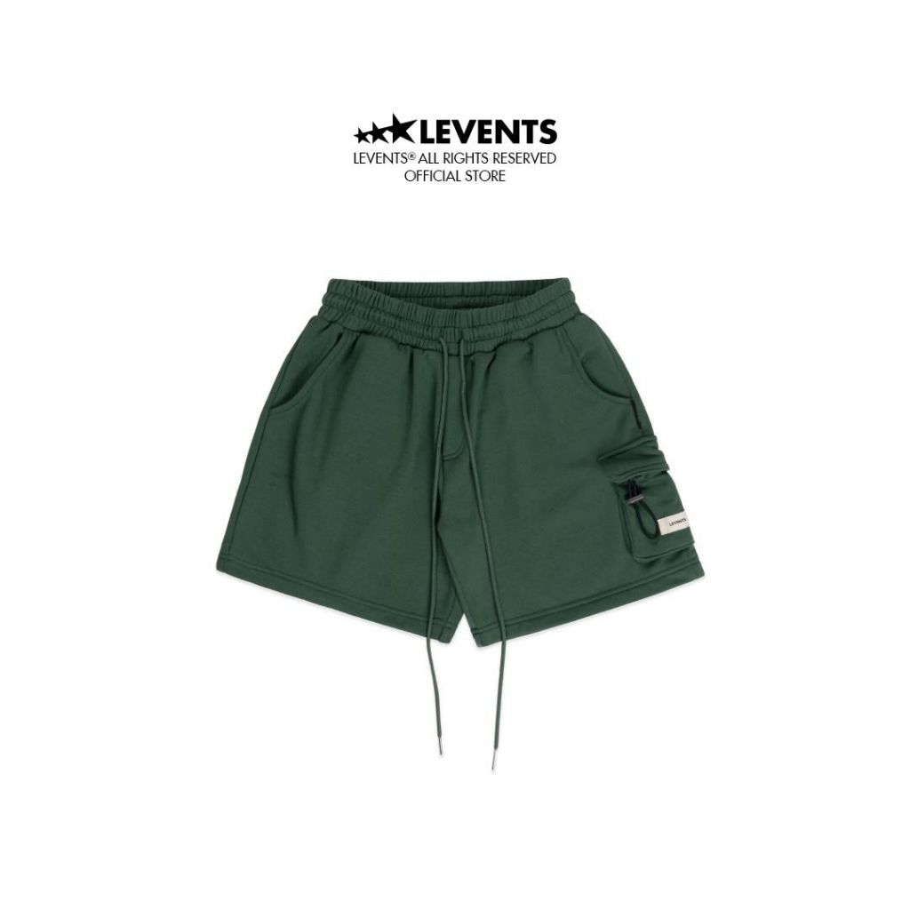 Quần đùi Levents Cargo ShortPants/ Dark Green Chất Nỉ Dày Dặn Unisex Short