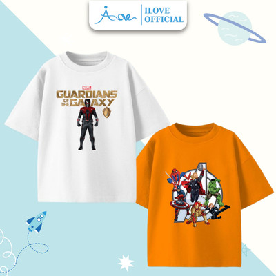 [MỚI] Áo thun cộc tay cho bé trai AORE, Áo phông tay ngắn in hình biệt đội AVENGERS, chất cotton thoáng mát 9-36kg
