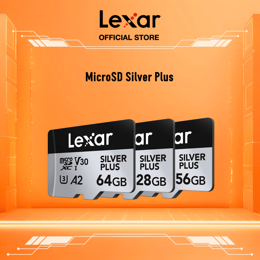 Thẻ Nhớ MicroSD Lexar SILVER PLUS 64GB-256GB 205MB/s UHS-I U3 V30 Cho Drone GoPro Máy Gaming