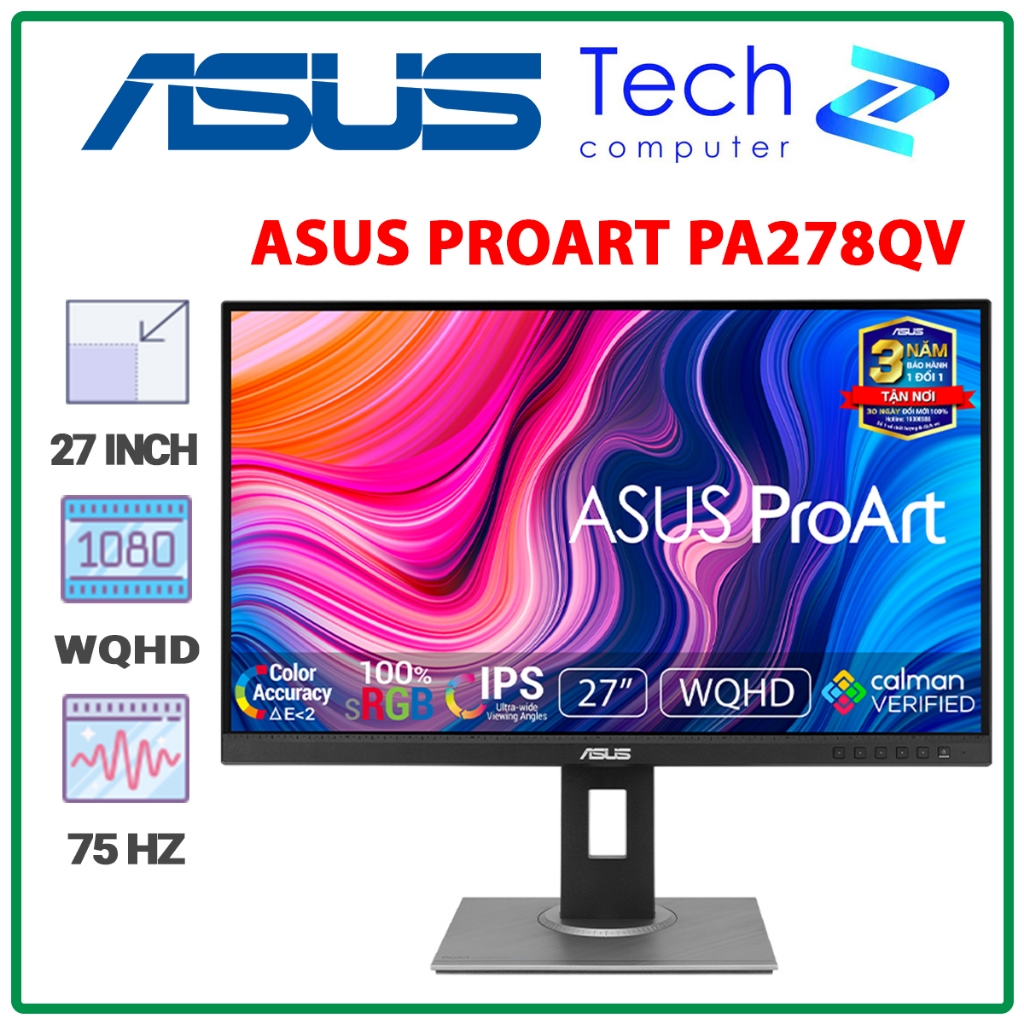 Màn Hình Đồ Họa ASUS ProArt PA278QV (27.0 inch - 2K - IPS - 75Hz - 5ms - VRR - Speaker - CalmanVERIF