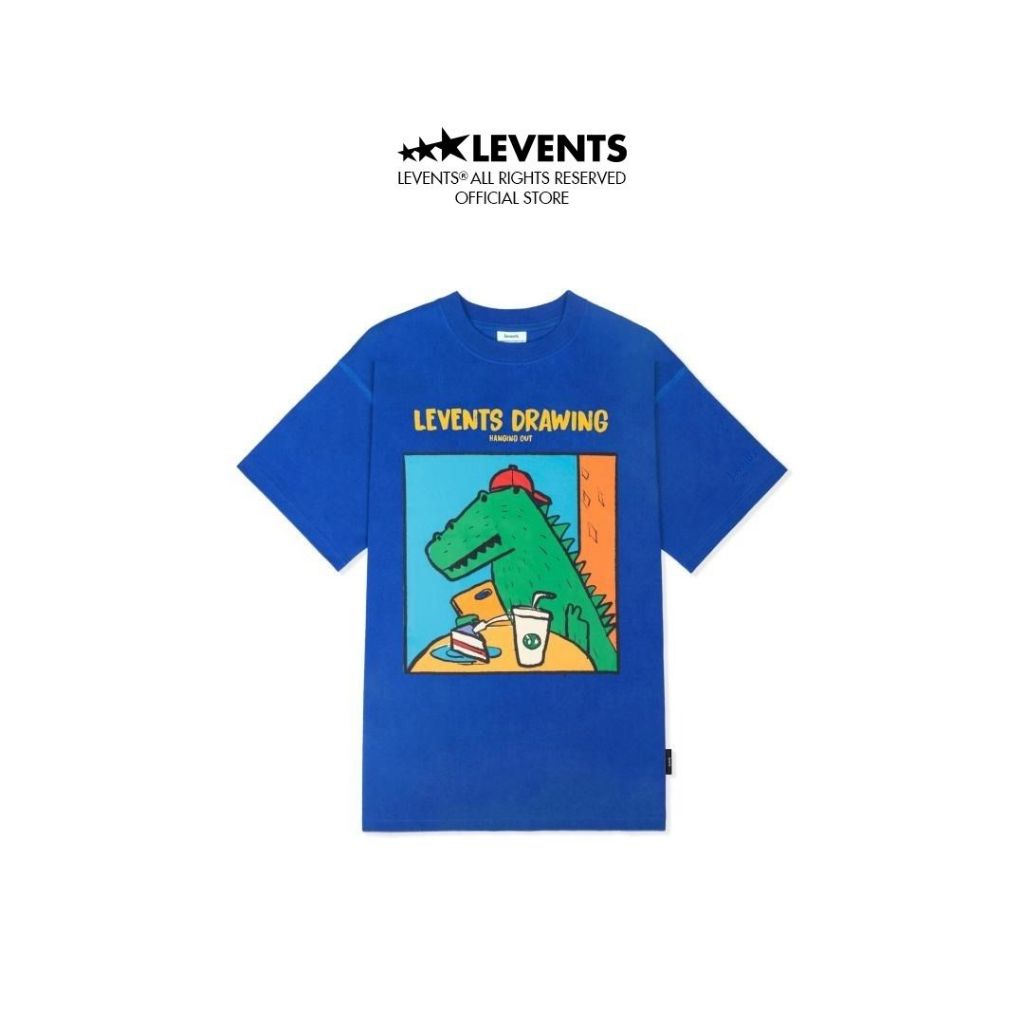 Áo Thun Levents Funny Crocodile/ Blue Tee 100% Cotton Unisex T-shirt Oversized