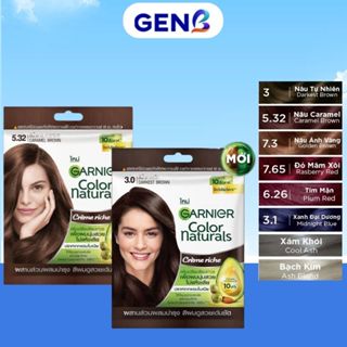 Thuốc Nhuộm Tóc Garnier Gói CHÍNH HÃNG - Nhuộm Tóc Tại Nhà Màu Đỏ, Nâu Lạnh, Bạch Kim, Xám Khói-GenB