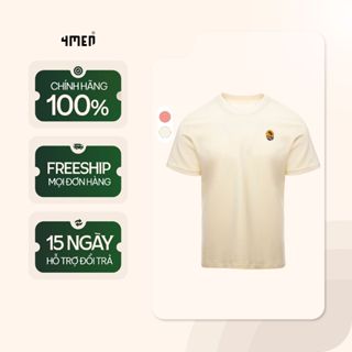 Áo Thun In Logo Bãi Biển Form Slimfit 4MEN AT170 basic, thoáng mát, co giãn nhẹ