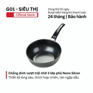 Chảo sâu lòng chống dính G01 sử dụng được cho bếp từ và bếp hồng ngoại. chế biến nhiều thức ăn