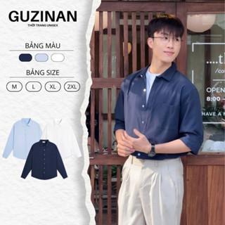 Áo sơ mi dài tay unisex vải Oxford form rộng màu trơn basic cho nam nữ phong cách Hàn Quốc