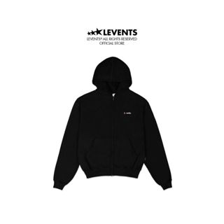 Áo Hoodie Zipper Boxy Levents Love/ Black Chất Nỉ Chân Cua Unisex