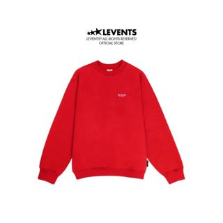  Áo Sweater Levents Basic  Red Chất Nỉ Chân Cua Unisex Oversized 
