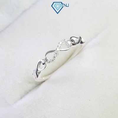 Nhẫn bạc nữ 925 hình vô cực đính đá nhỏ xinh phong cách nhẹ nhàng, thanh lịch NN0447 - Trang Sức TNJ