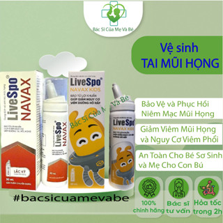 Nước muối sinh lý bào tử lợi khuẩn Livespo Navax - vệ sinh, phòng ngừa viêm nhiễm (Bình Xịt Bằng Nhôm)