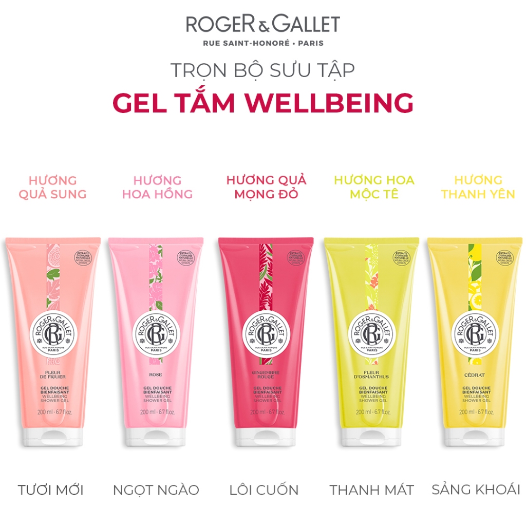 [KOL Livestream] Sữa tắm dạng gel Wellbeing Roger&Gallet 200ml