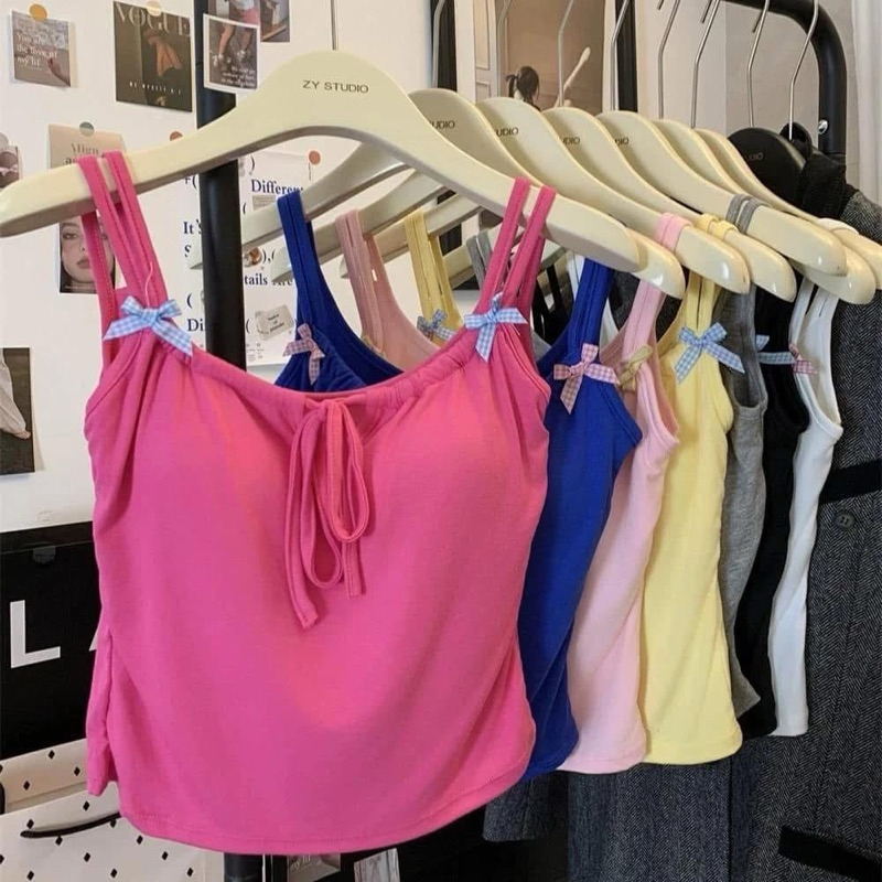 Áo 2 Dây Nữ Đính Nơ Có Đệm H1