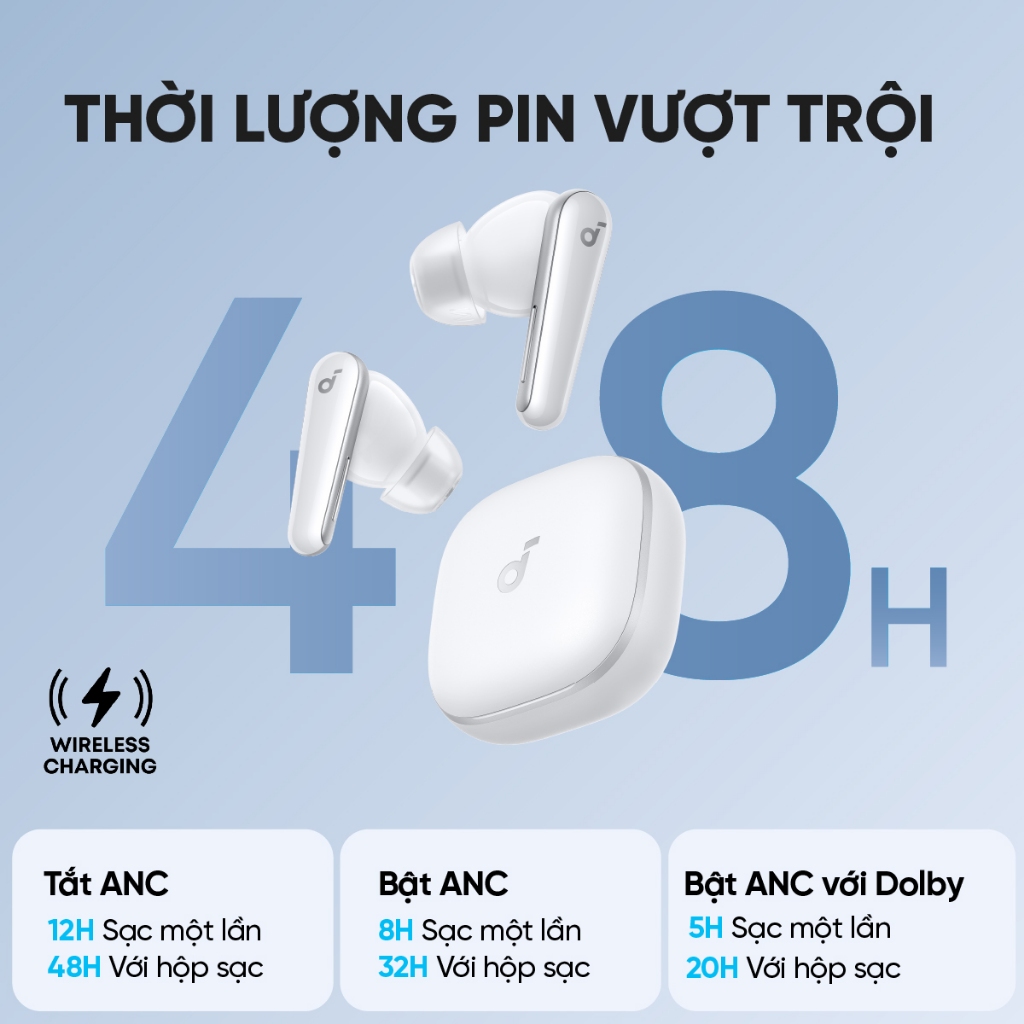 Tai nghe bluetooth soundcore Liberty 5 ANC 3.0 | Pin 48 giờ | Kháng bụi, nước IP55 | Tích hợp phiên dịch | BigBuy360 - bigbuy360.vn