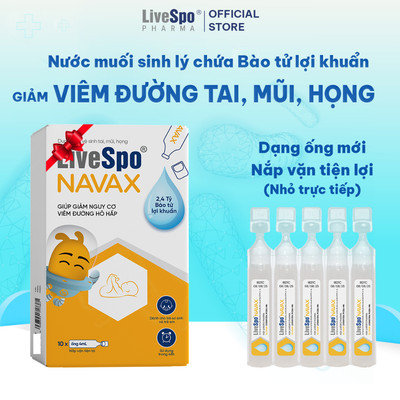 (Quà Tặng) Nhỏ mũi, họng cho trẻ em giúp giảm nghẹt mũi, viêm mũi LiveSpo Navax sơ sinh (Hộp 10 ống)