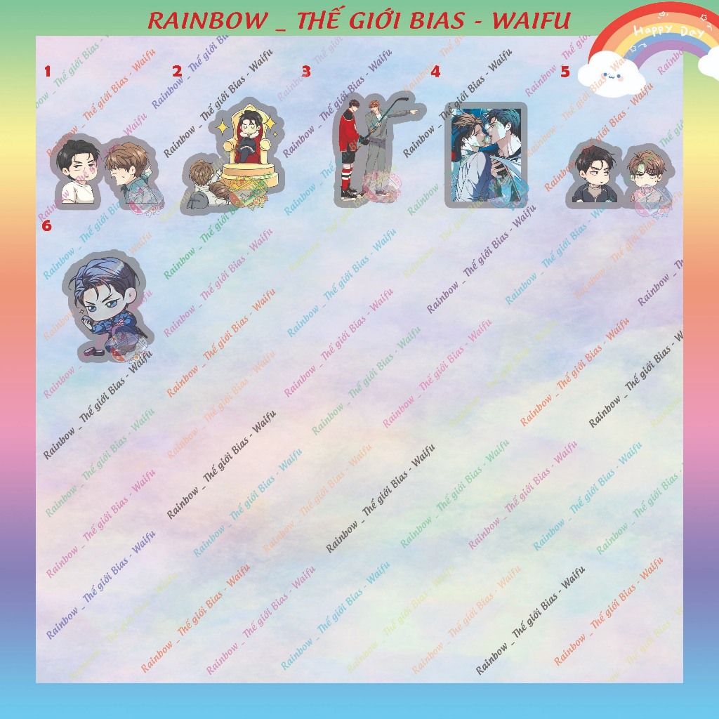 Ghim cài áo mica Melting point, nhẫn acrylic Đường băng tan manhwa bl