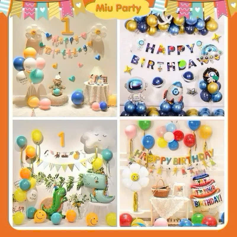 Set Bong Bóng Trang Trí Sinh Nhật Theo Set Có Sẵn - Miu Party