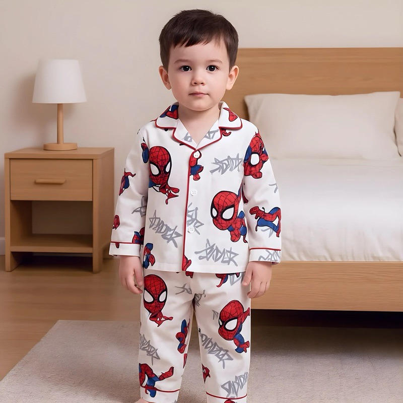 Bộ pijama bé trai vải lụa Mango họa tiết khủng long dễ thương | Đồ ngủ trẻ em cao cấp, mềm mát, mặc ở nhà