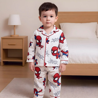 Bộ pijama bé trai vải lụa Mango họa tiết khủng long dễ thương | Đồ ngủ trẻ em cao cấp, mềm mát, mặc ở nhà