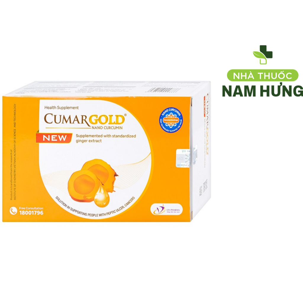 [CHÍNH HÃNG] Thực phẩm bảo vệ sức khỏe Cumargold New CVI Pharma hỗ trợ bảo vệ niêm mạc dạ dày (3 vỉ 