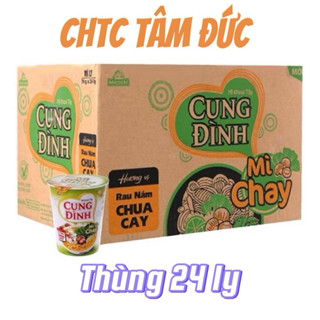  Thùng 24 ly mì chay Cung Đình rau nấm chua cay 70g 