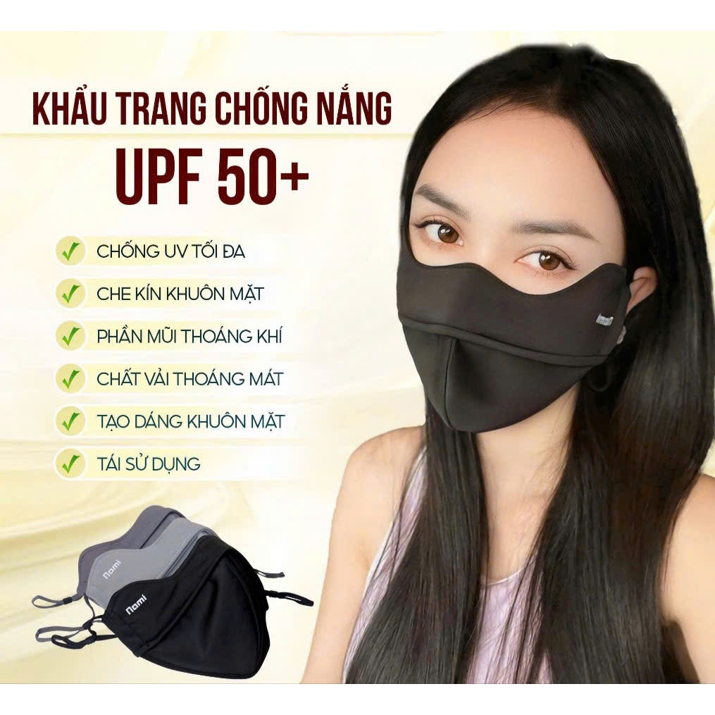 comboo 3 chiếc Khẩu trang vải Proof  Mask cotton chống nắng, bảo vệ da khỏi tia UV