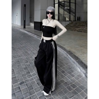 H5-Set đồ nữ áo quây kèm quần cạp chun viền sọc trắng tôn dáng ôm from 2 màu