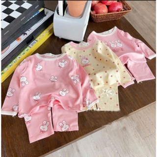 Bộ quần áo bé gái dài tay chất cotton mềm mịn cho bé từ 1 tuổi đến 5 tuổi
