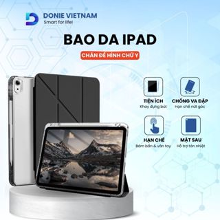 [Tặng Sticker] Bao Da iPad Chân Đế Chữ Y CrystalShield DonieVietnam Kèm Khay Bút Đủ Dòng Gen 10/11 Air 6/7 & Pro 11 P03