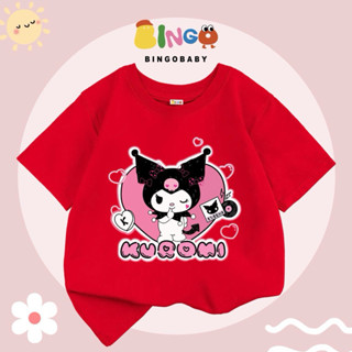 BINGOBABY Áo Thun Kuromi Bé Gái Dễ Thương Áo phông ngắn tay 11kg Đến 33kg chất liệu Cotton thoáng mát ACT107