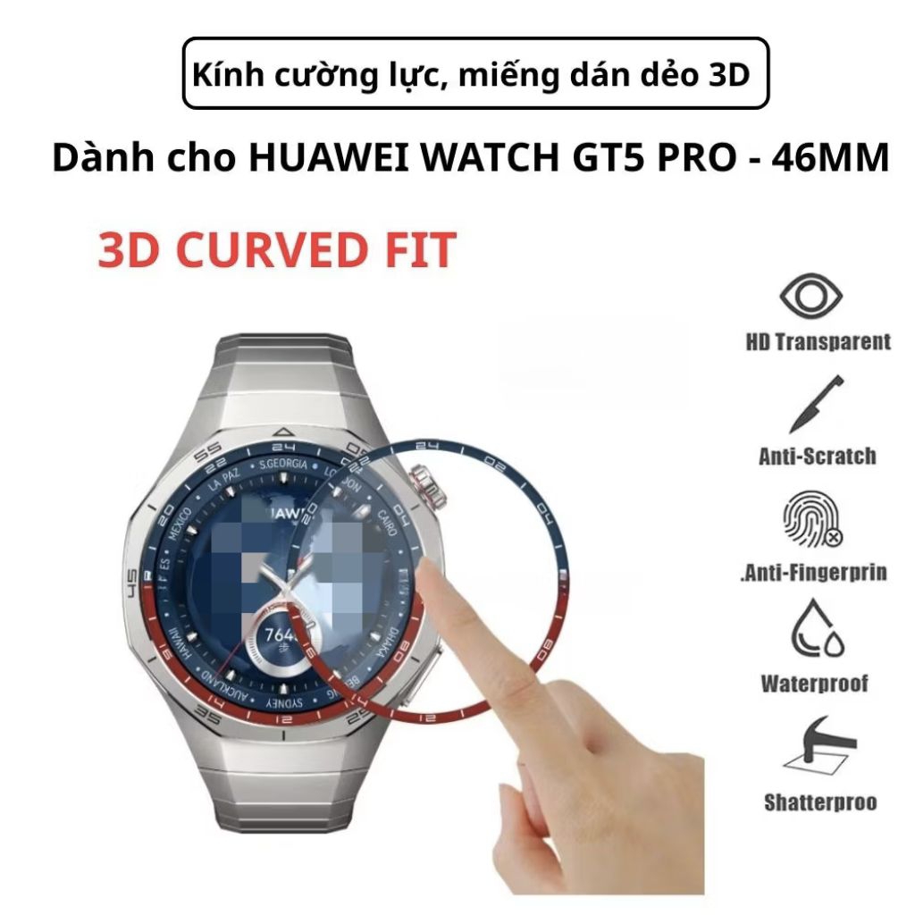 Miếng dán cong 3D Huawei Watch GT5 Pro,GT5/GT4