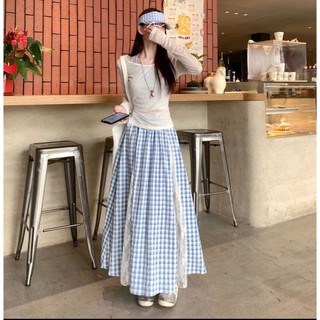   GIÁ MỞ BÁN  Chân váy kẻ caro phối ren cá tính mặc đi biển đi chơi lót ngắn quyến rũ  90cm và 100cm  - Mysmin Store C90 