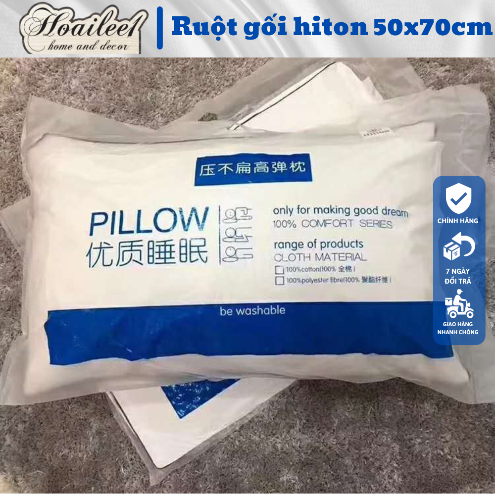 Đôi gối nằm Hilton có khóa kéo ruột gối đầu, ruột nằm [2 chiếc]