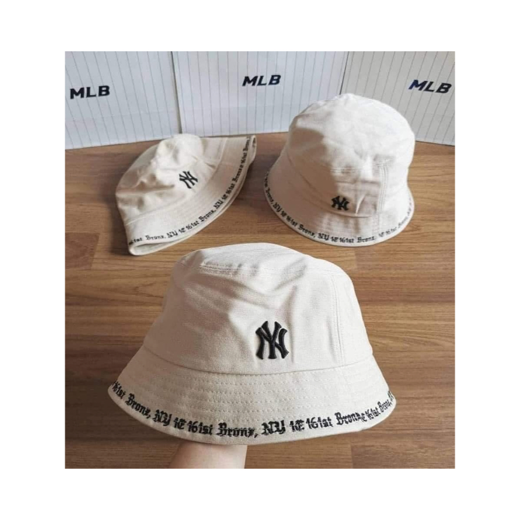 Auth💯) Mũ Bucket Gothic Màu Be * Nón Bucket MLB Chính Hãng