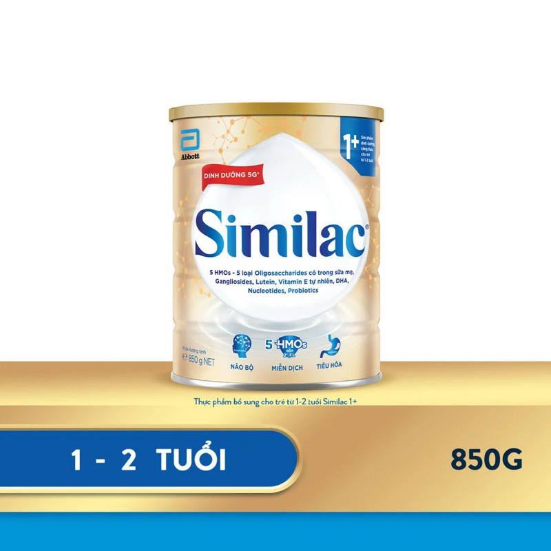 Sữa bột Similac 5G 1+ 850g (từ 1-2 tuổi)