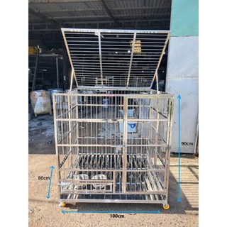 Chuồng chó inox 80cm x 100cm x 90cm inox 100%,chuồng thiết kế xếp gọn dễ dàng di chuyển