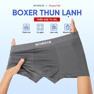 Combo 5 quần Boxer nam NOWEAR thun lạnh cao cấp - Quần sịp đùi nam co giãn 4 chiều, thấm hút kháng khuẩn tốt