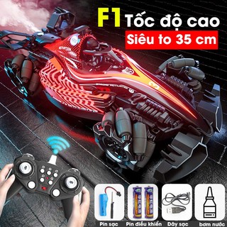 ( Siêu to 35cm ) Xe Đua F1 Điều Khiển Từ Xa – Có Nhạc, Phun Khói, Đèn LED – Đồ Chơi Cho Bé Trai