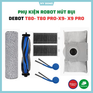 Phụ kiện robot hút bụi Debot T80 Pro Omni, X9 Pro khăn lau, lọc, chổi cạnh, chổi lăn, túi rác