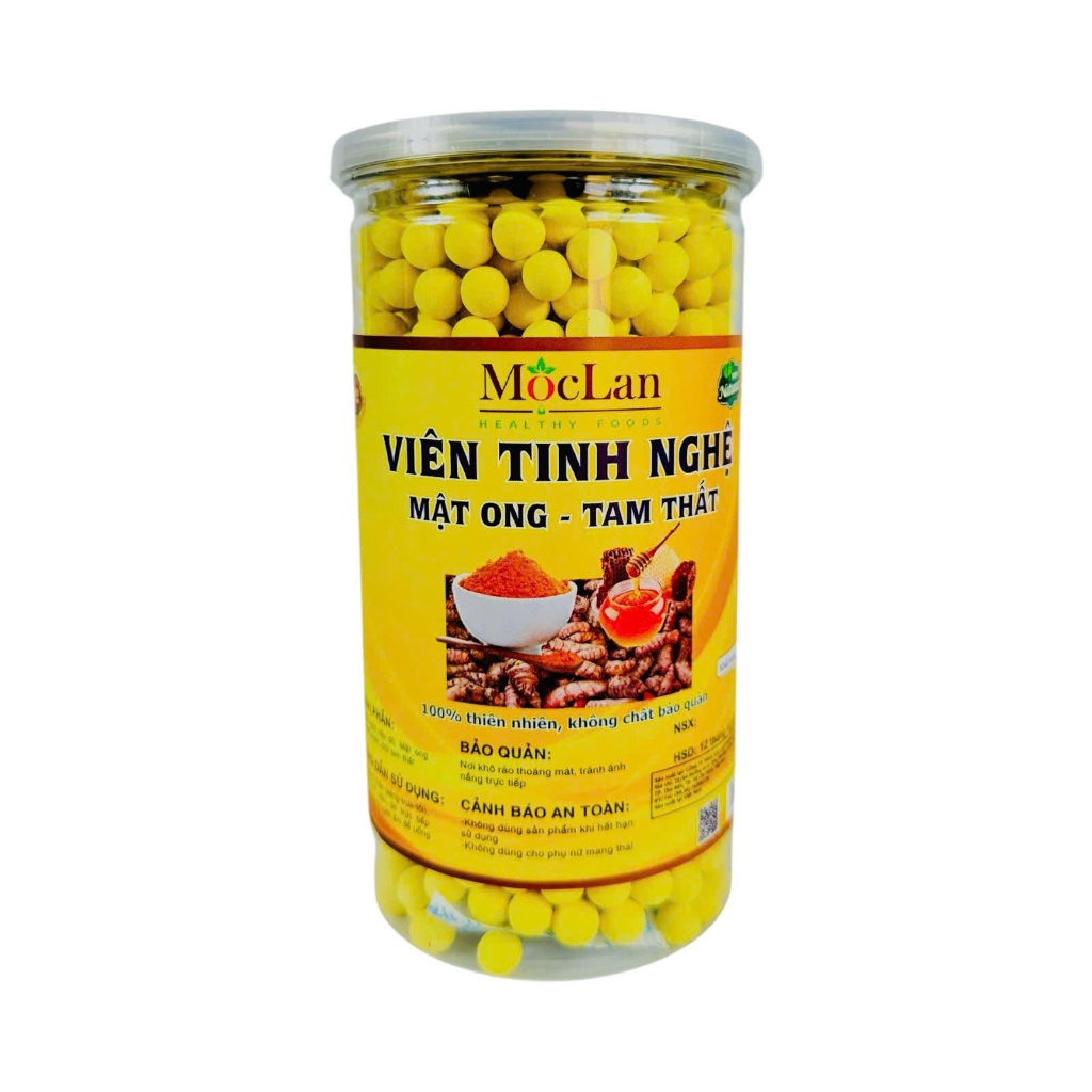 Viên tinh nghệ mật ong tam thất Mộc Lan - 250g, 500g - Hỗ Trợ Đau Bao Tử, Làm Đẹp Da