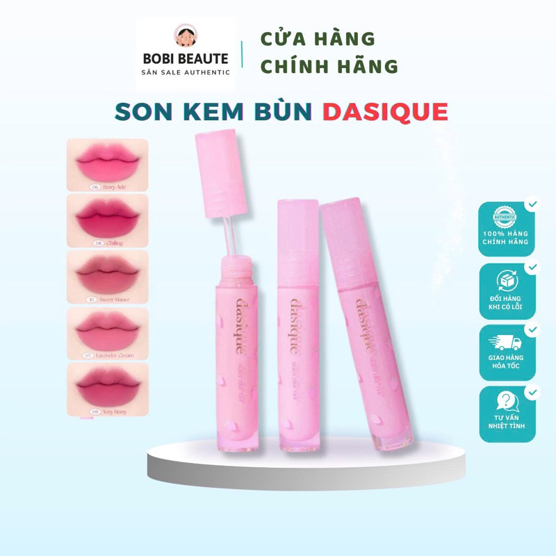 [HÀNG SALE ĐỦ BILL] Son kem bùn 𝐃𝐀𝐒𝐈𝐐𝐔𝐄 𝐖𝐀𝐓𝐄𝐑 𝐁𝐋𝐔𝐑 𝐓𝐈𝐍𝐓