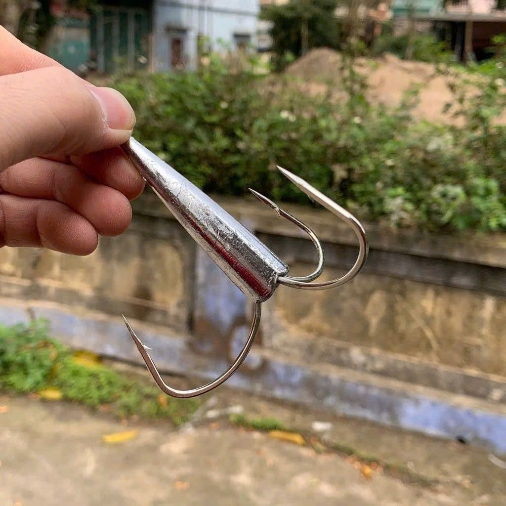 lưỡi ba tiêu đầu tròn câu cá, lưỡi câu ba tiêu chống treo