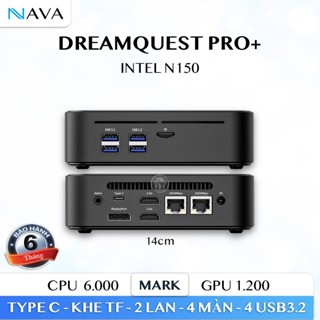 Mini PC Intel N150 DreamQuest Pro+ 2x SSD, 2x LAN, 4x USB3.2, Xuất 4 Màn 4k, Hiệu Suất Tốt, Nhỏ Gọn