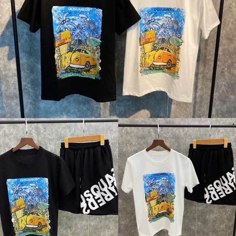 Bộ Quần Áo Nam Nữ In Hình Ô TÔ CÂY DỪA chất coton poly co giãn thoải mái cho nam nữ hotrend 2025 size 35-80 kg