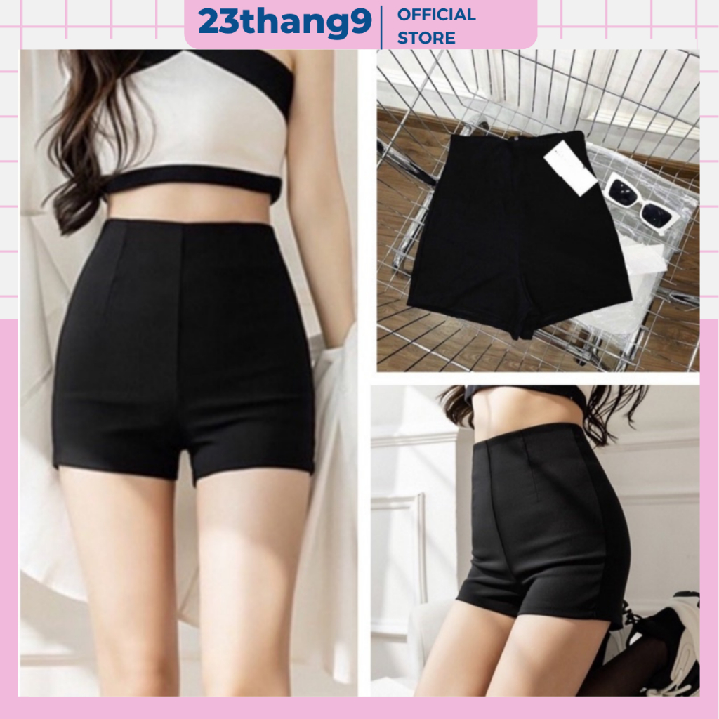 Quần shorts nữ , quần đùi ôm umi lưng cao dance ôm co dãn nâng mông cạp khóa sau dày dặn lên dáng chuẩn 222