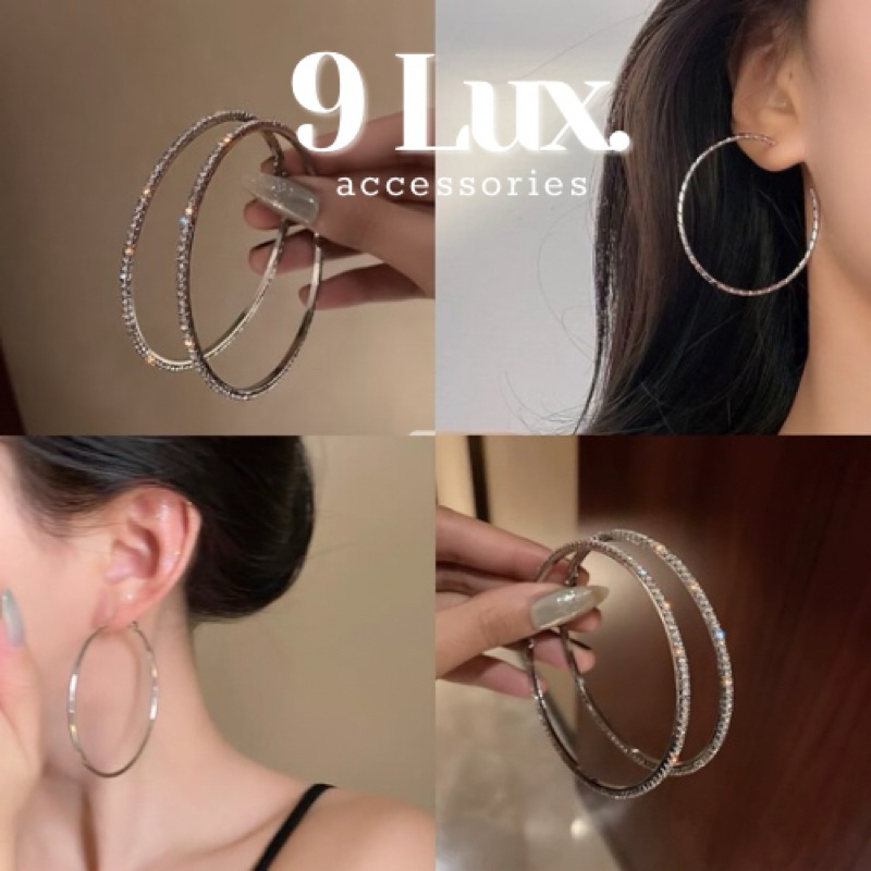 [LOẠI I] FULL SIZE Khuyên tai tròn bông tai nữ vòng tròn to sáng trẻ trung KT07