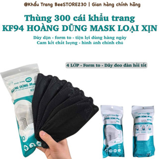  Thùng 300 cái khẩu trang hiệu HOÀNG DŨNG KF94 CHÍNH HÃNG DÀY DẶN 4 lớp form to 