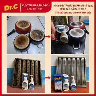 Siêu tẩy dầu mỡ Dr.C 500ml tẩy sạch lưới lọc máy hút mùi, mặt bếp ga, bếp từ, tường khu vực bếp,vật dụng nhà bếp