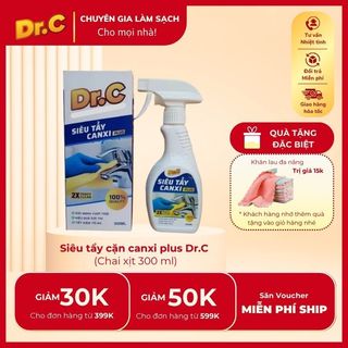  Dung Dich Tẩy Cặn Canxi Plus Dr.C chính hãng 300ml - Tẩy Cặn Canxi Trên Vách Kính Lavabo nhà tắm vòi inox 