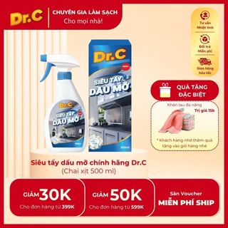 Siêu tẩy dầu mỡ Dr.C 500ml tẩy sạch lưới lọc máy hút mùi, mặt bếp ga, bếp từ, tường khu vực bếp,vật dụng nhà bếp