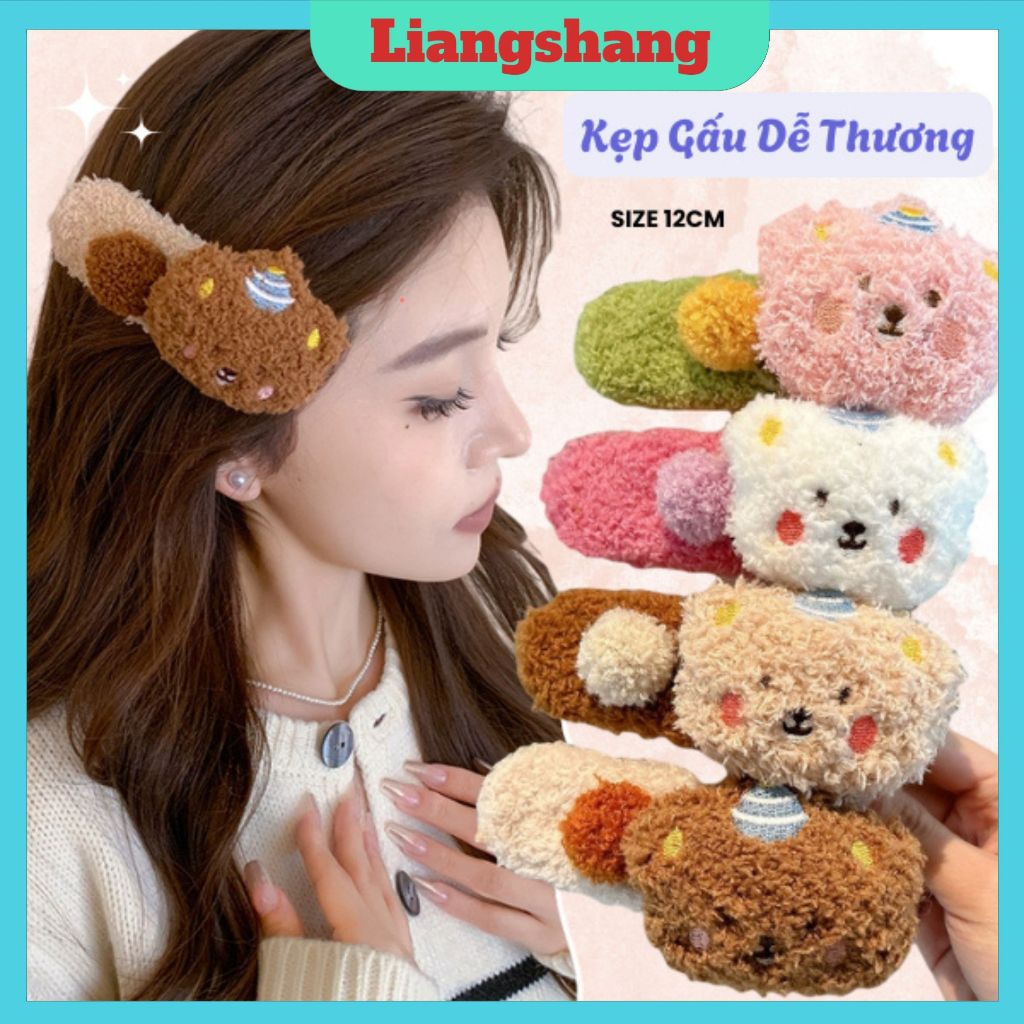 Kẹp Tóc Gấu Bông ( Mã C60) - Kẹp tóc càng cua Sang Trọng Cho Nữ Dễ Thương cho nữ 12cm Phụ Kiện Tóc .